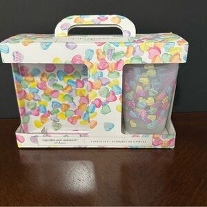 🎀 Sweethearts Candy Set of 4 Cups and Dessert plates